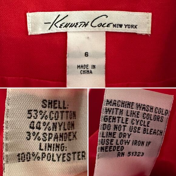 Vintage 2000 Kenneth Cole Zip Jacket Blazer Mini Peplum Sz 6  Office - Picture 6 of 6